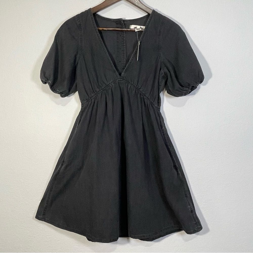 Madewell The Denim Annamarie Mini Dress Size 00 in Lunar Wash NWT